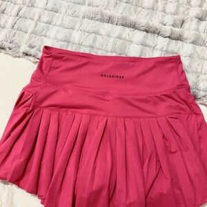 Gold hinge bright hot pink pleated athletic skirt